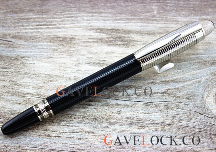 Copy Mont blanc Rollerball StarWalker Doue - Silver Black Pen Men Gift